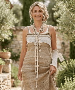 Robe de mariée écologique en soie, fil d’ortie et coton bio